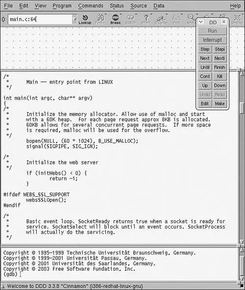 DDD is invoked as follows ddd debugger xscalebegdb webs Without the - фото 30