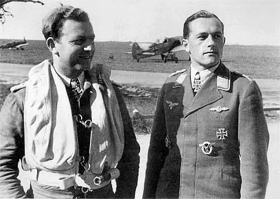 Эксперты 54й истребительной эскадры Вальтер Оесау и Зигфрид Шнелл IV группа - фото 511