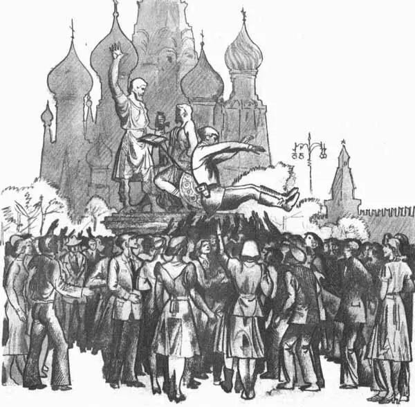 На площади вспыхнули огни праздничной иллюминации Над Кремлем скрестились - фото 13