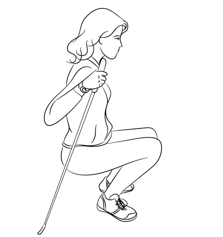 Упражнение 4 Опираемся на палку правой рукой сгибаем левую ногу в колене и - фото 33