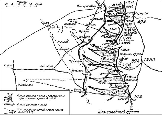 Схема 23 Общий ход наступления армий левого крыла с 18 по 25 декабря 1941 г - фото 87