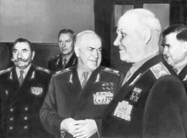 Буденный с Г К Жуковым И С Коневым и другими военачальниками на XX съезде - фото 49