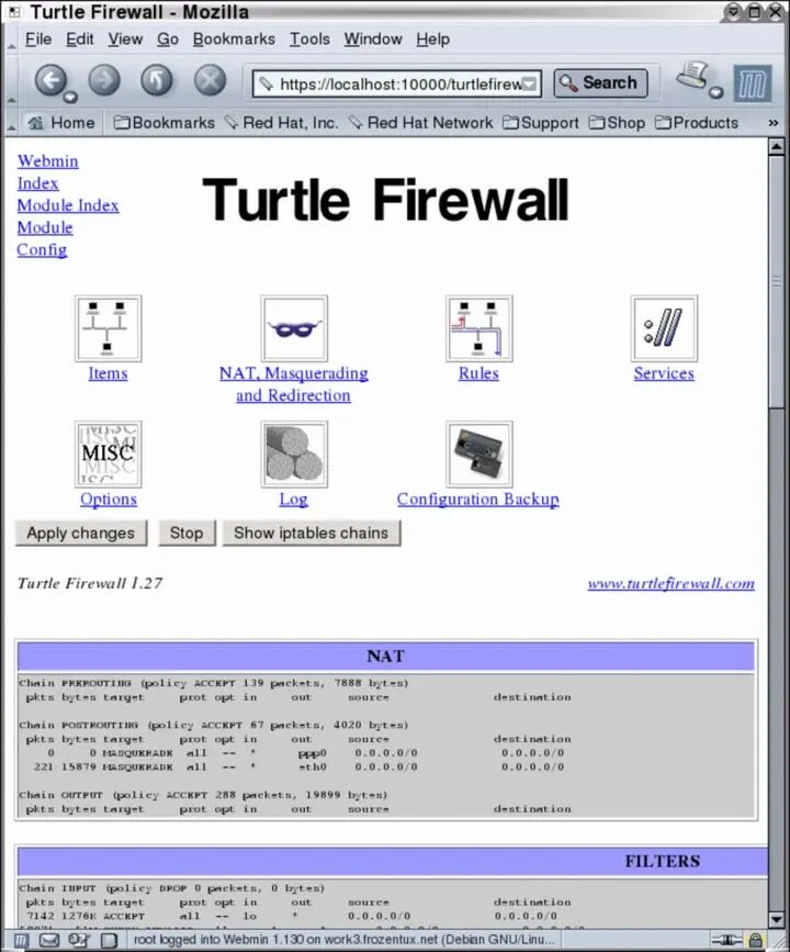 This final screenshot shows the turtlefirewalls main screen and with the whole - фото 63