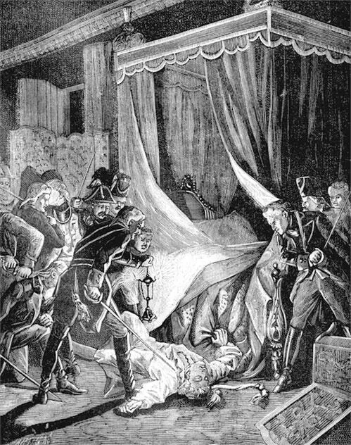 Убийство императора Павла I Французская гравюра 1880е гг Императрица - фото 41