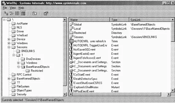 Далее запустите Process Explorer и выберите какойнибудь процесс в новом сеансе - фото 117