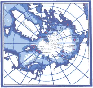 Карта Арктического бассейна Красные точки некогда наблюдавшиеся но - фото 1