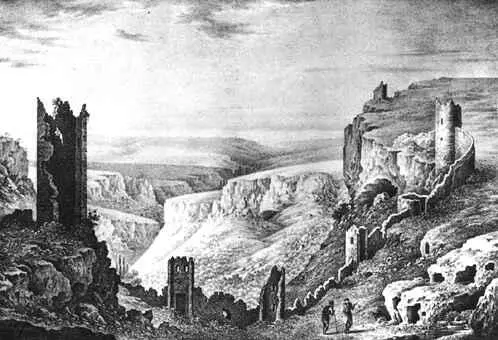 Ж Мивилль Остатки городакрепости МангупКале 1818 В восточной части - фото 11