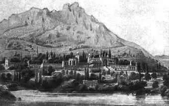 Дворец Воронцова в Алупке Литография XVIII века Фантастическое слияние - фото 48