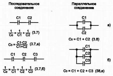 Ряс 311 Последовательное а и параллельное б соединение конденсаторов - фото 97