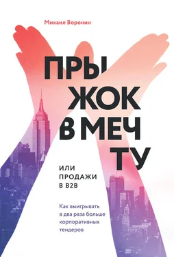 Михаил Воронин Прыжок в мечту, или Продажи в B2B. Как выигрывать в два раза больше корпоративных тендеров обложка книги