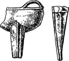 Рис 27 Фрагменты железных котлов на трех ножках из Каракорума Фрагмент справа - фото 70