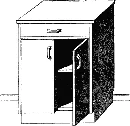 Рис 1 Кухонный разделочный столшкаф спереди и поперечным разрезом рис 2 - фото 1