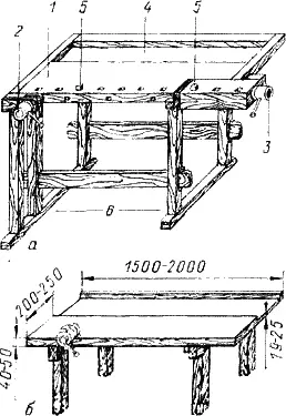 Рис 5 Верстак а и верстачная доска со съемными тисками б 1 верстачная - фото 7