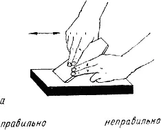 Рис 10 Заточка рубанка а положение ножа при заточке б положение фаски - фото 13