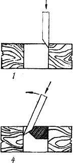 Рис 20 Долбление гнезда 1 врубка у начальной риски 2 откалывание - фото 27
