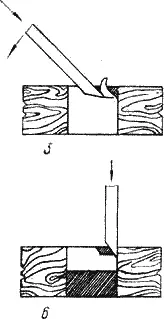 Рис 20 Долбление гнезда 1 врубка у начальной риски 2 откалывание - фото 29