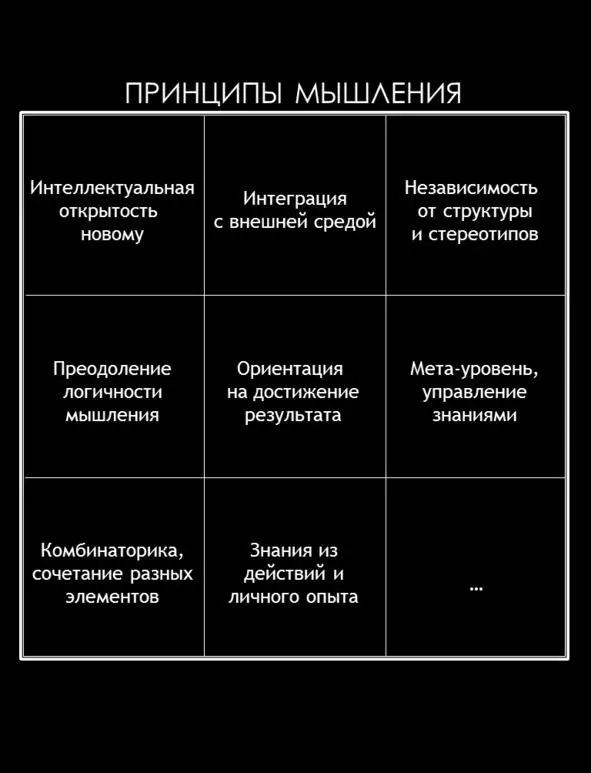 Гипермышление как метод включает в себя матрицу важных принципов мышления - фото 41