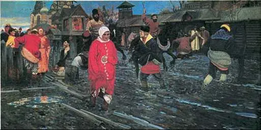 А П Рябушкин Московская улица 17 века в праздничный день 1895 г - фото 95