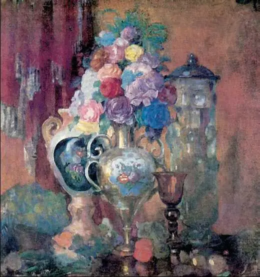 Н Н Сапунов Вазы и цветы на розовом фоне 1910 г Государственная - фото 255