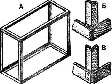 Рис 1 Каркас аквариума А соединение уголков сваркой Б и заклепками В - фото 3