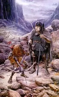 Hardly twenty paces from where the hobbits lurked the small orc stopped Nar - фото 11