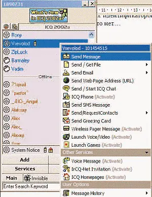 Меню контактлиста Список возможностей ICQ постоянно растет хотя до сих пор - фото 26