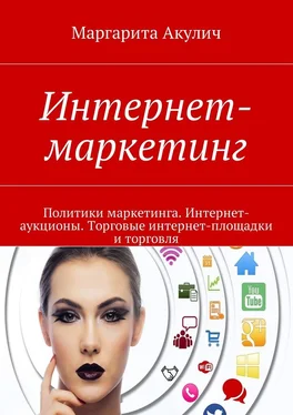 Маргарита Акулич Интернет-маркетинг. Политики маркетинга. Интернет-аукционы. Торговые интернет-площадки и торговля обложка книги