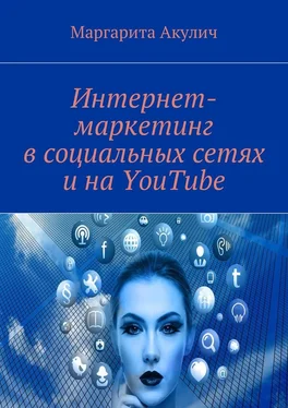 Маргарита Акулич Интернет-маркетинг в социальных сетях и на YouTube обложка книги