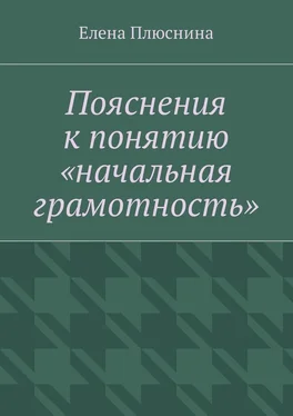 Елена Плюснина Пояснения к понятию «начальная грамотность» обложка книги