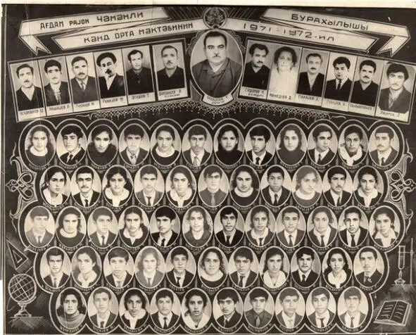 Şəkildə Ağdam rayonu Çəmənli kənd orta məktəbinin 197172ci il buraxılışı - фото 11