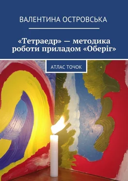 Валентина Островська «Тетраедр» – методика роботи приладом «Оберіг». Атлас точок обложка книги