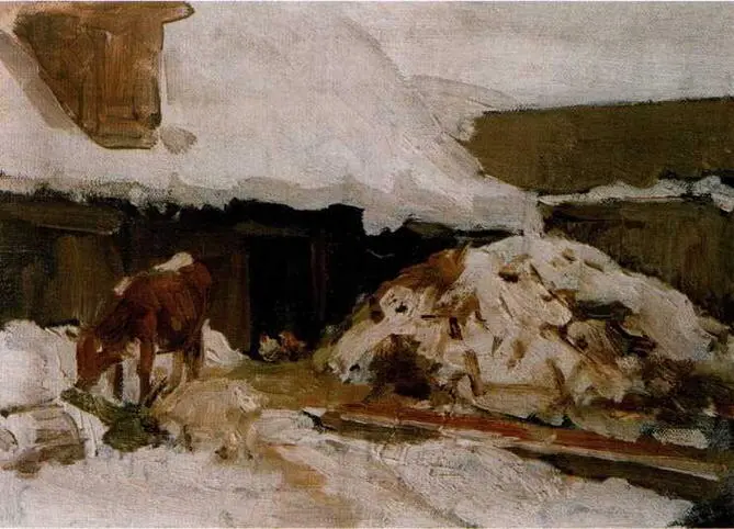 Этюд с коровой Новокузнецкий художественный музей Жокеи 1914 - фото 7