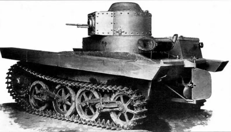 Опытный экземпляр плавающего танка Т33 Завод Большевик Ленинград 1932 г - фото 11