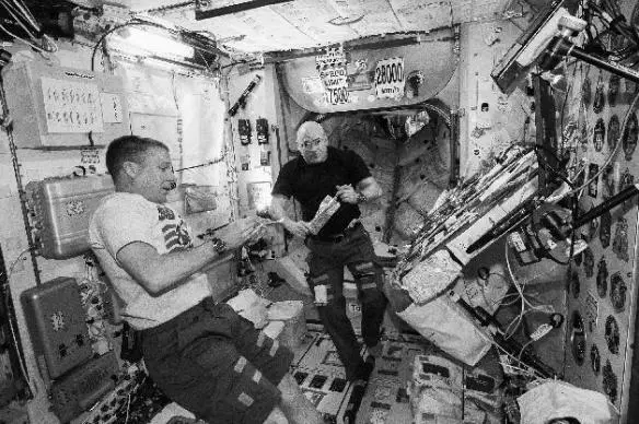 Terry Virts and me taking a break from the workday in Node 1 our living room - фото 14