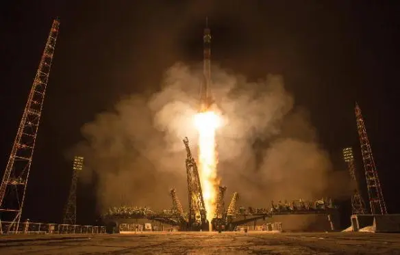 Our Soyuz spacecraft lifts off toward space and the ISS on March 28 2015 - фото 61