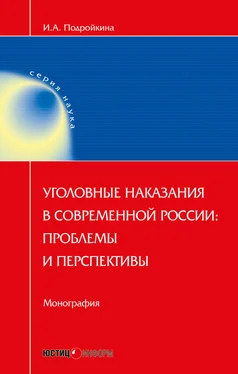 Инна Подройкина Уголовные наказания в современной России: проблемы и перспективы обложка книги