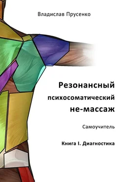 Владислав Прусенко Резонансный психосоматический не-массаж. Самоучитель. Книга I. Диагностика обложка книги