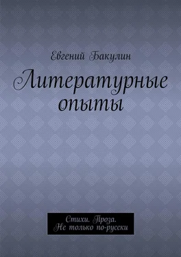 Евгений Бакулин Литературные опыты. Стихи. Проза. Не только по-русски обложка книги