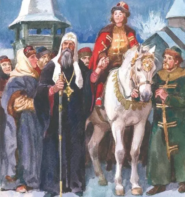 Митрополит Алексий и юный великий князь Дмитрий Иванович Художник АЗ Иткин - фото 13
