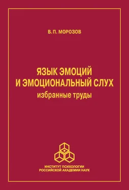 Владимир Морозов Язык эмоций и эмоциональный слух. Избранные труды обложка книги