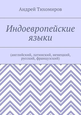 Андрей Тихомиров Индоевропейские языки. (английский, латинский, немецкий, русский, французский) обложка книги