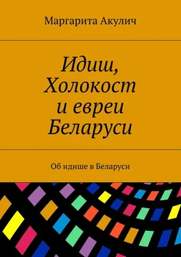 Маргарита Акулич Идиш, Холокост и евреи Беларуси. Об идише в Беларуси обложка книги