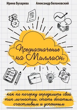 Ирина Бухарева Предназначение на миллион. Как по почерку определить свой тип личности, стать богатым, счастливым и успешным обложка книги