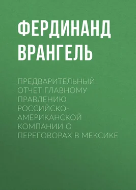 Фердинанд Врангель Предварительный отчет Главному правлению Российско-Американской компании о переговорах в Мексике обложка книги