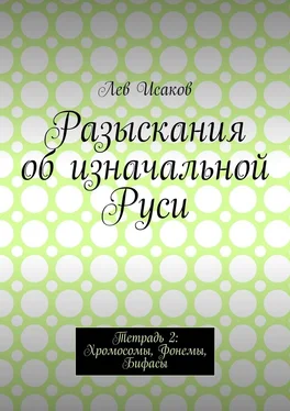 Лев Исаков Разыскания об изначальной Руси. Тетрадь 2: Хромосомы, Фонемы, Бифасы обложка книги