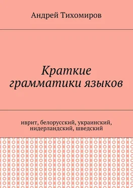 Андрей Тихомиров Краткие грамматики языков. Иврит, белорусский, украинский, нидерландский, шведский обложка книги