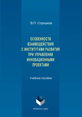 Валерий Строшков Особенности взаимодействия с институтами развития при управлении инновационными проектами обложка книги