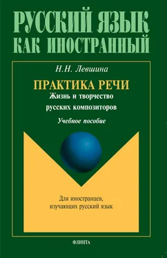 Наталия Левшина Практика речи. Жизнь и творчество русских композиторов. Учебное пособие обложка книги