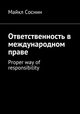 Майкл Соснин Ответственность в международном праве. Proper way of responsibility обложка книги