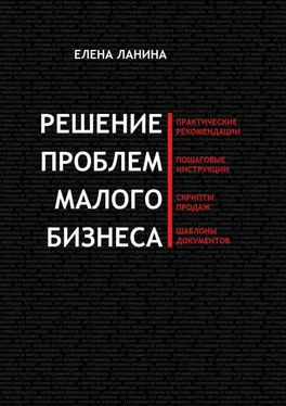 Елена Ланина Решение проблем малого бизнеса. Практические рекомендации. Пошаговые инструкции. Скрипты продаж. Шаблоны документов обложка книги